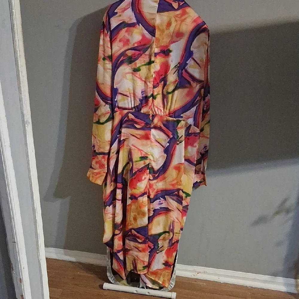 SHEIN Colorful Long Sleeve Dress - Picture 3 of 4